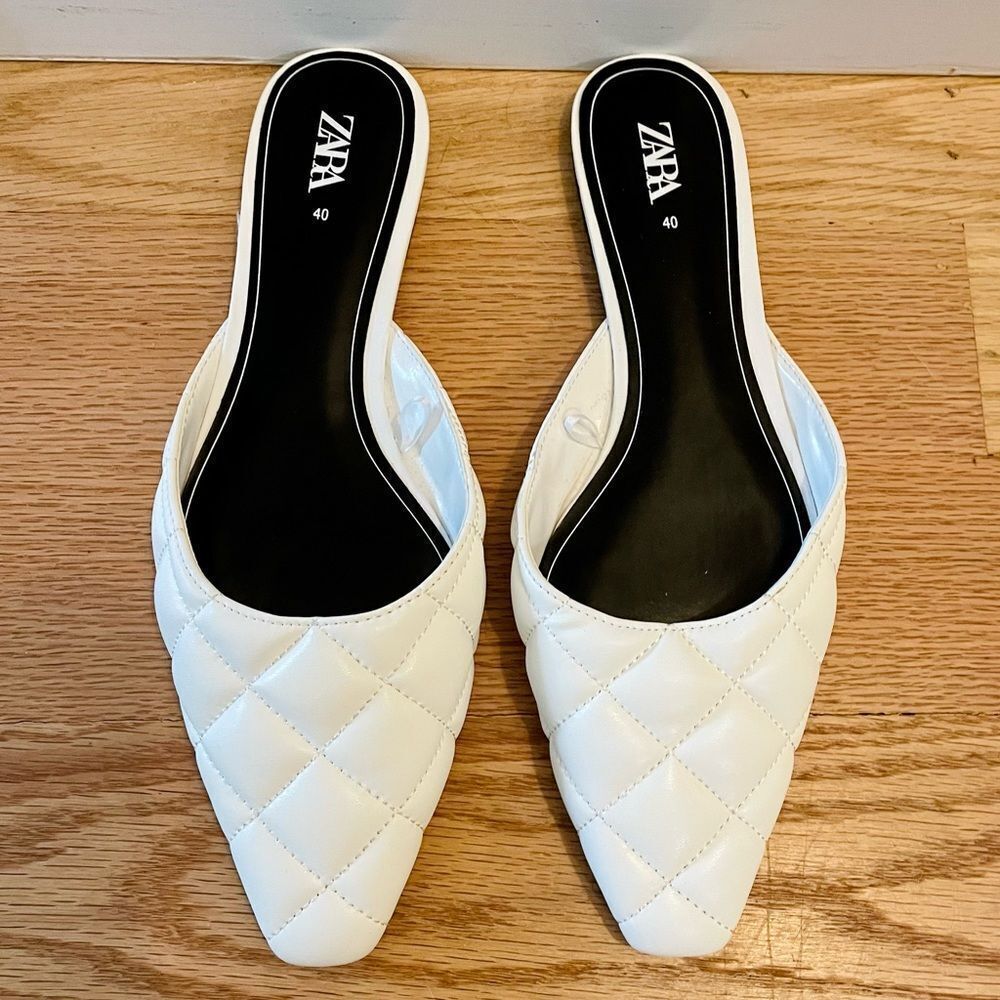 White Zara Flats  